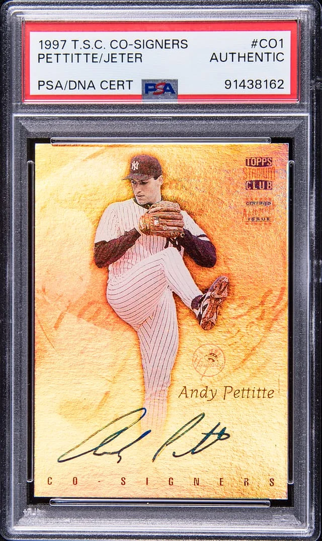 1997 Topps Stadium Club Derek Jeter/Andy Pettitte Co-Signers #CO1 card image