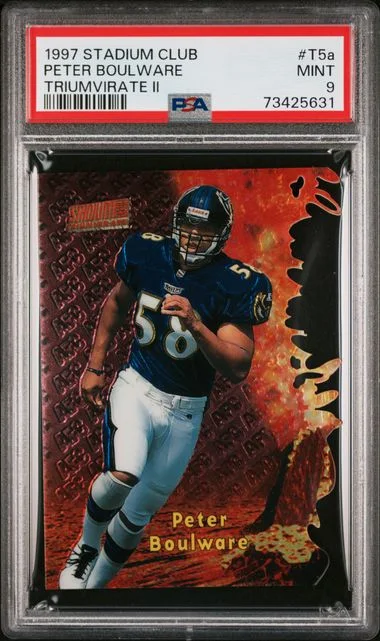 1997 Topps Stadium Club Peter Boulware Triumvirate II #T5A card image