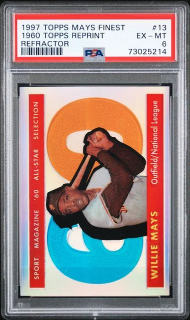 1997 Topps Willie Mays Mays Finest '60 Topps Reprint Refractor #13 card image