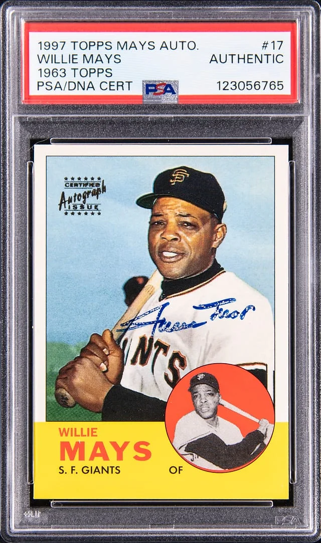 1997 Topps WIllie Mays Mays Autographs '63 Topps #17 card image