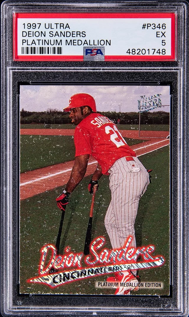 1997 Ultra Deion Sanders Platinum Medallion #P346 card image