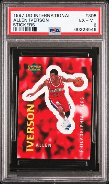 1997 Upper Deck Allen Iverson International Stickers #308 card image
