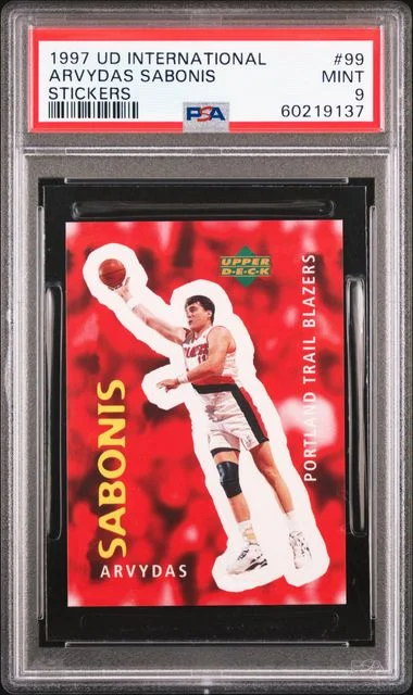 1997 Upper Deck Arvydas Sabonis International Stickers #99 card image