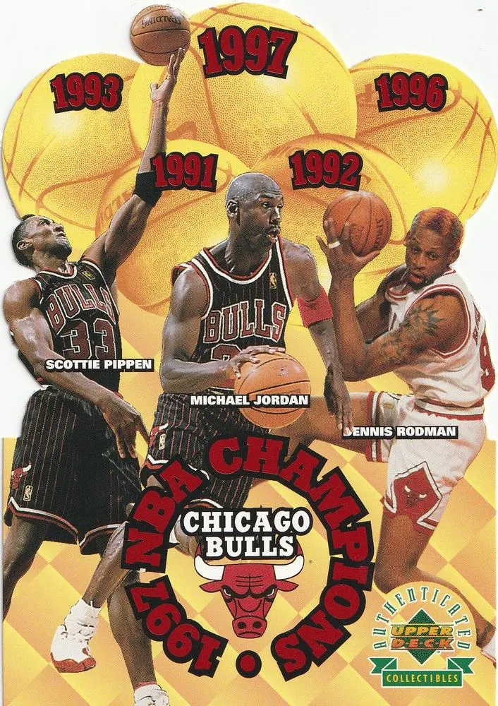 1997 Upper Deck Authenticated Chicago Bulls 1997 NBA Champions Michael Jordan #NNO card image