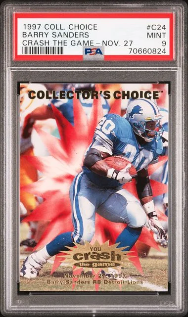 1997 Upper Deck Collector's Choice Barry Sanders Crash The Game #C24 card image
