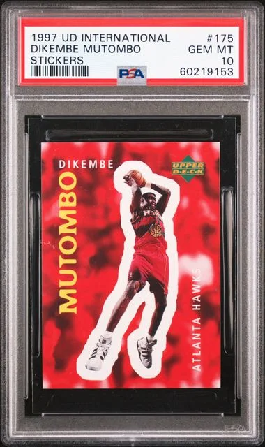 1997 Upper Deck Dikembe Mutombo International Stickers #175 card image