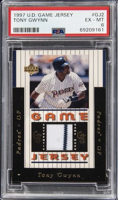 1997 Upper Deck Game Jersey Tony Gwynn #GJ2 card image