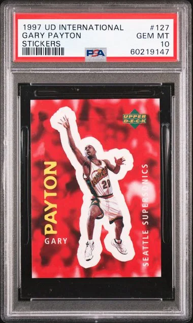 1997 Upper Deck Gary Payton International Stickers #127 card image