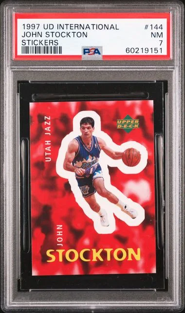 1997 Upper Deck John Stockton International Stickers #144 card image