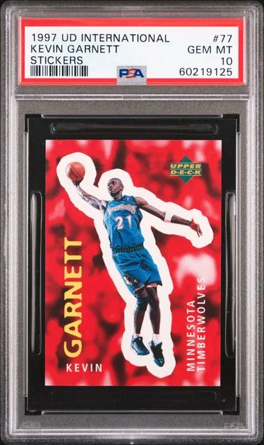 1997 Upper Deck Kevin Garnett International Stickers #77 card image