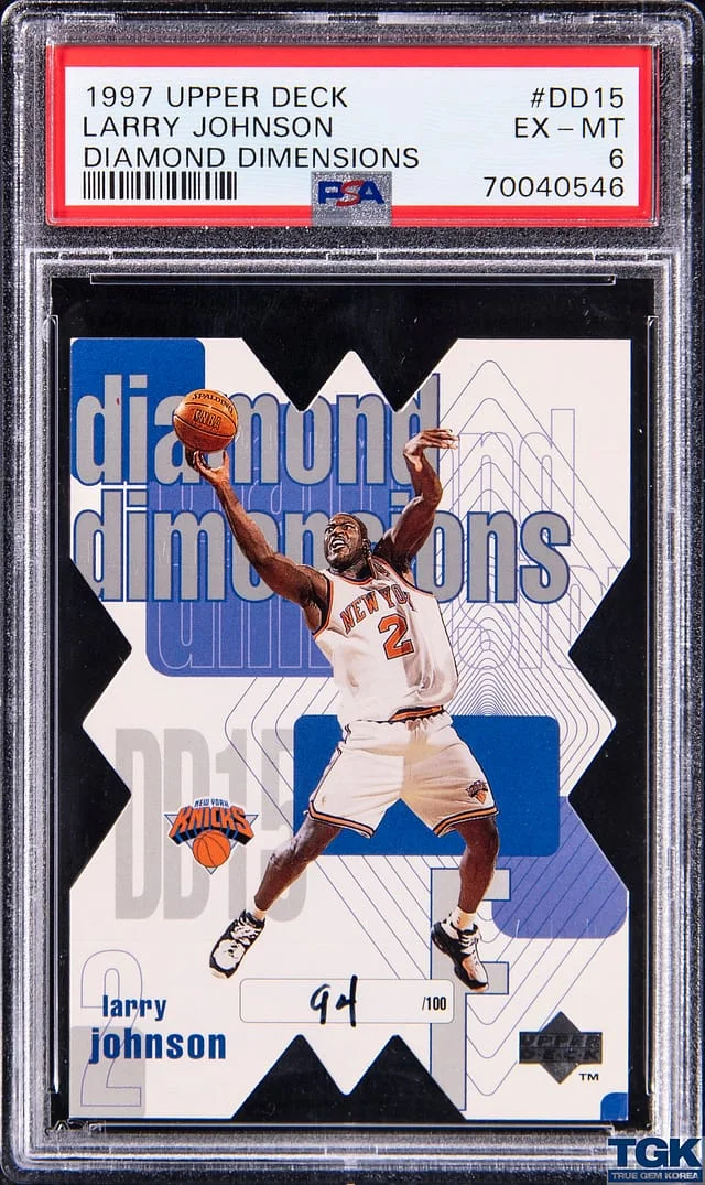 1997 Upper Deck Larry Johnson Diamond Dimensions #DD15 card image