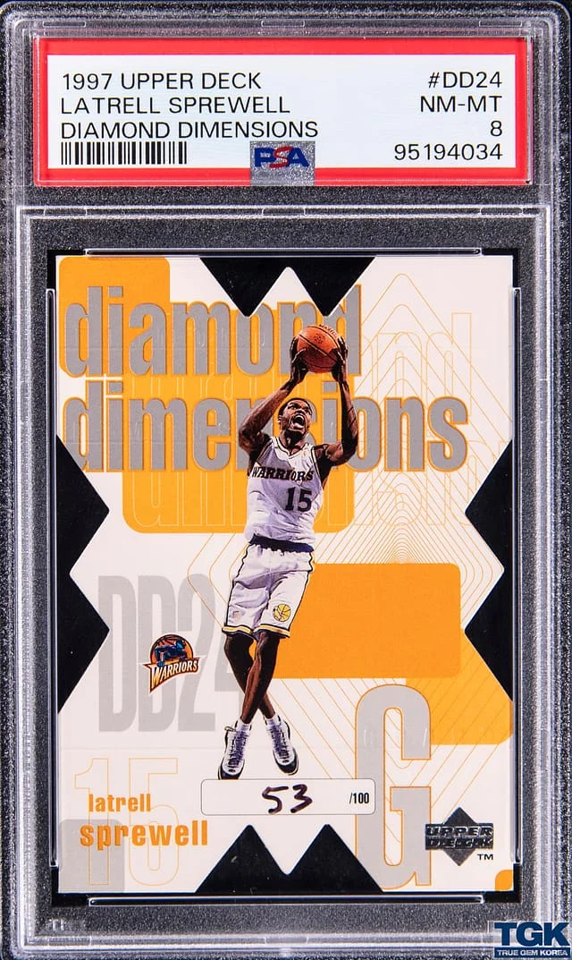 1997 Upper Deck Latrell Sprewell Diamond Dimensions #DD24 card image
