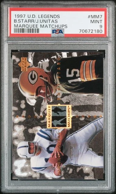 1997 Upper Deck Legends B.Starr/J.Unitas Marquee Matchups Marquee Matchups #Mm7 card image