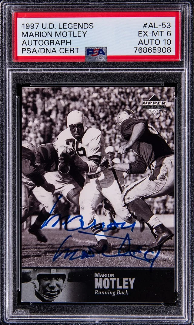 1997 Upper Deck Legends Marion Motley Autograph #AL-53 card image