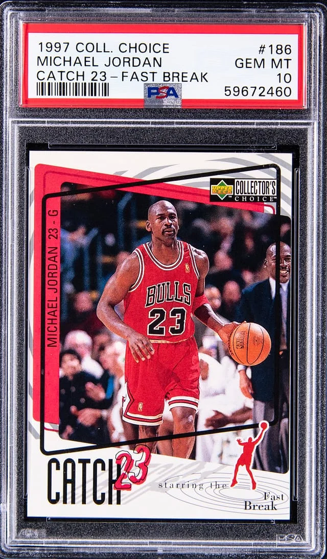 1997 Upper Deck Michael Jordan Collectors Choice Catch 23 Fast Break #186 card image