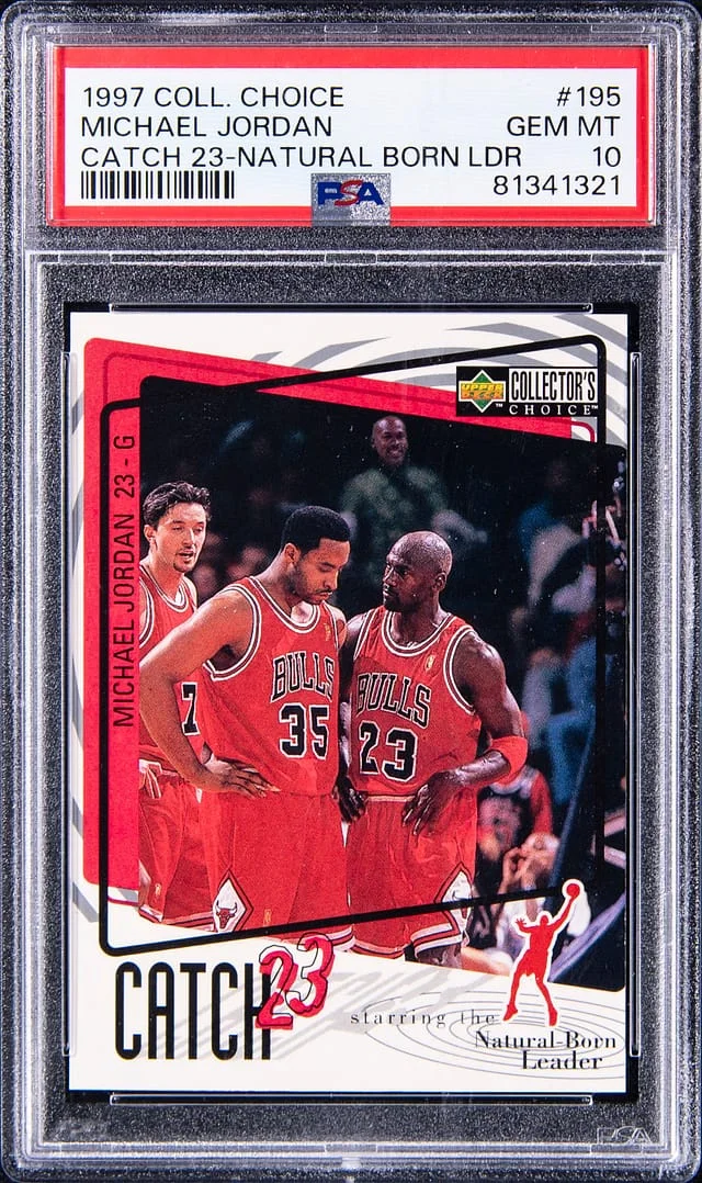 1997 Upper Deck Michael Jordan Collectors Choice Catch 23 Natural Born Leader #195 card image
