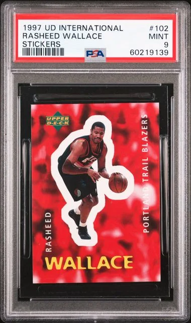 1997 Upper Deck Rasheed Wallace International Stickers #102 card image
