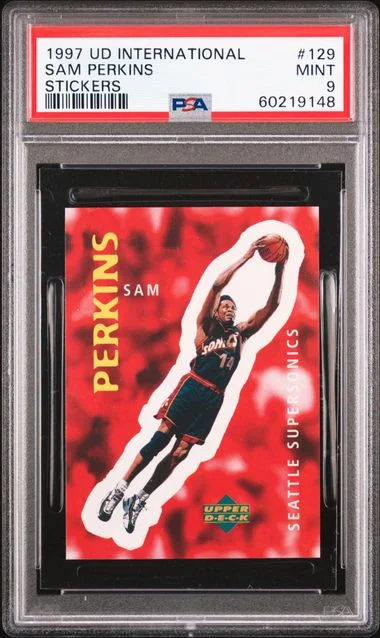 1997 Upper Deck Sam Perkins International Stickers #129 card image