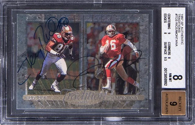 1997 Upper Deck SP Authentic Joe Montana/Jerry Rice Tradition #TD3 card image