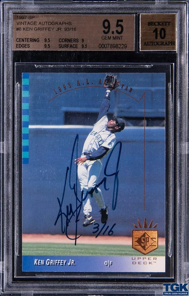 1997 Upper Deck SP Ken Griffey Jr. Vintage Autographs #8 card image