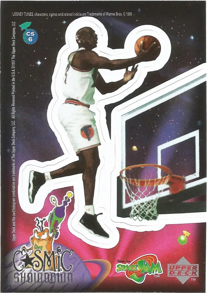 1997 Upper Deck Space Jam Series 2 Michael Jordan Cosmic Showdown Stick-Ons #CS6 card image