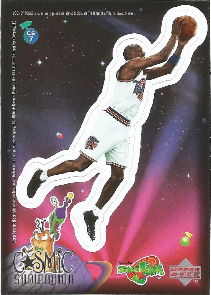 1997 Upper Deck Space Jam Series 2 Michael Jordan Cosmic Showdown Stick-Ons #CS7 card image