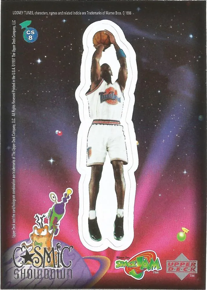 1997 Upper Deck Space Jam Series 2 Michael Jordan Cosmic Showdown Stick-Ons #CS8 card image