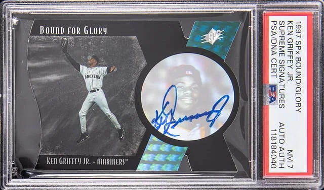 1997 Upper Deck SPx Bound for Glory Supreme Signatures Ken Griffey Jr. #no-number card image