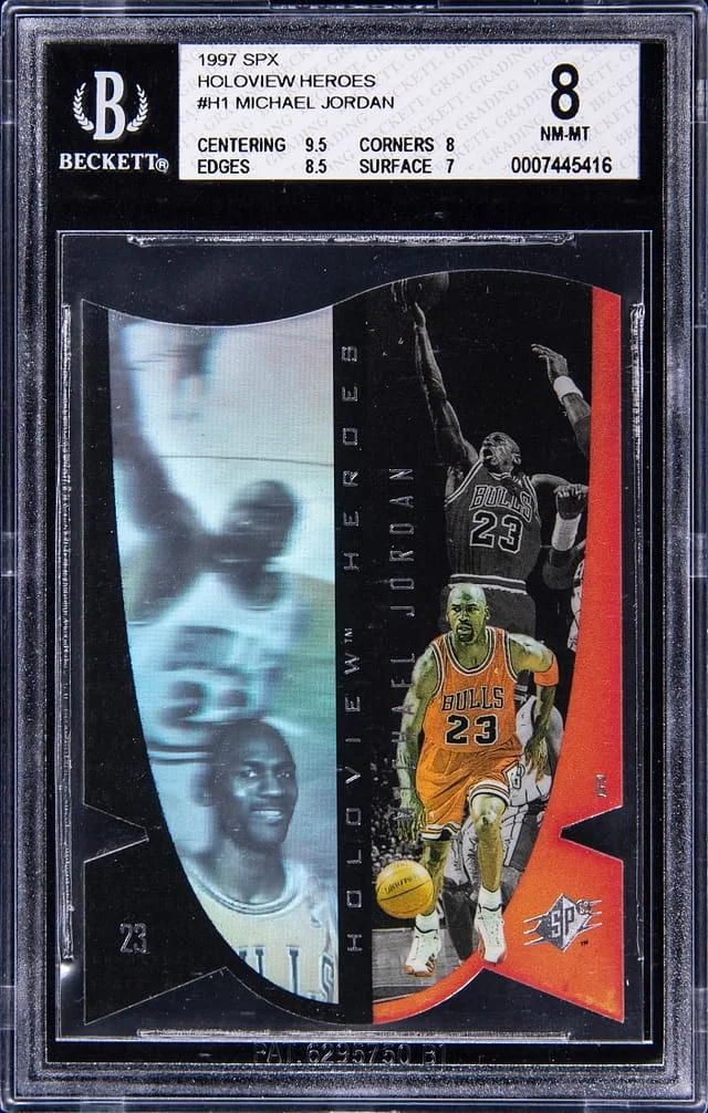 1997 Upper Deck SPx Michael Jordan Holoview Heroes #H1 card image
