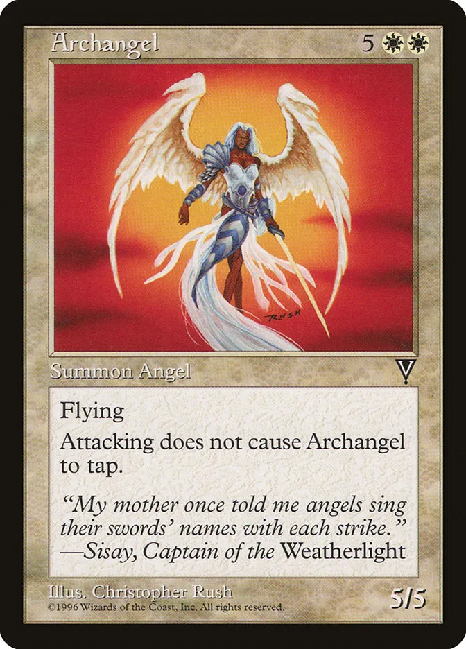 1997 Visions Archangel rare #1 unlisted card image