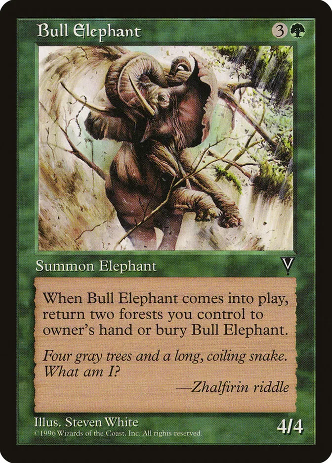 1997 Visions Bull Elephant common #101 unlisted card image