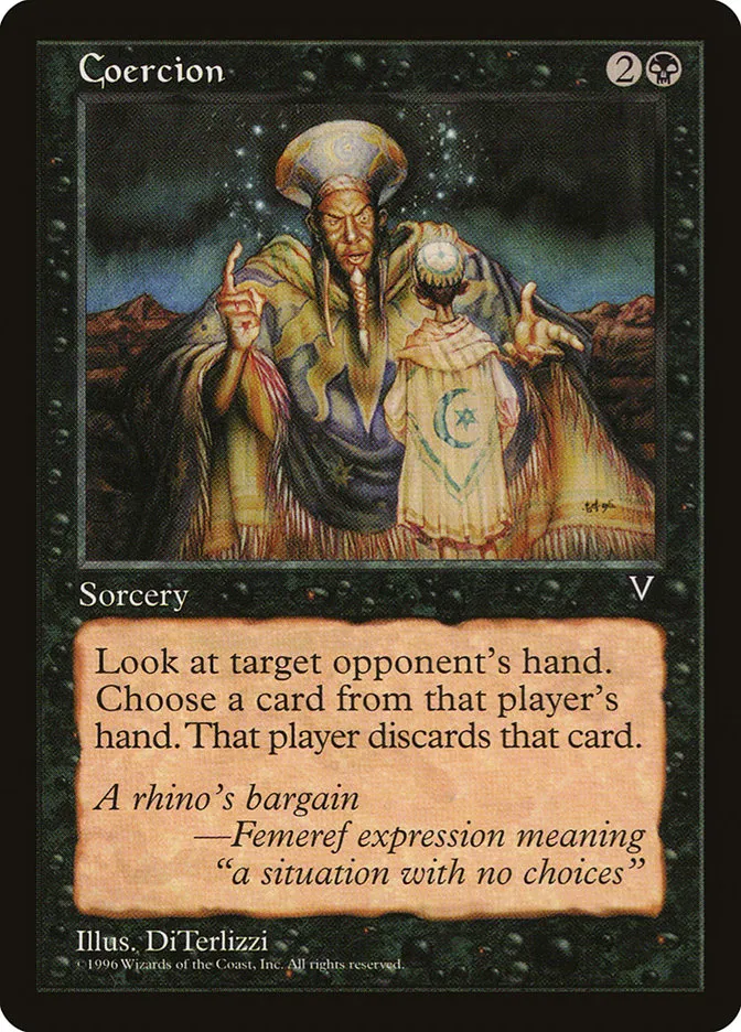 1997 Visions Coercion common #54 unlisted card image