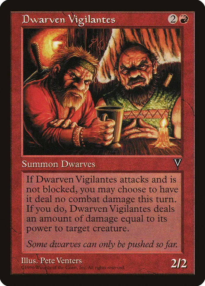 1997 Visions Dwarven Vigilantes common #77 unlisted card image
