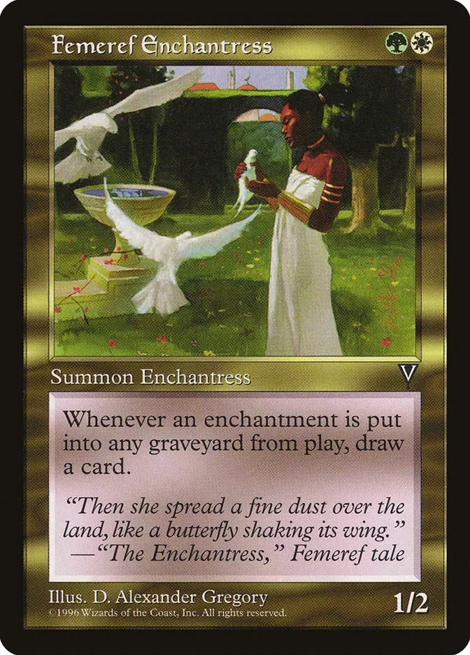 1997 Visions Femeref Enchantress rare #129 unlisted card image