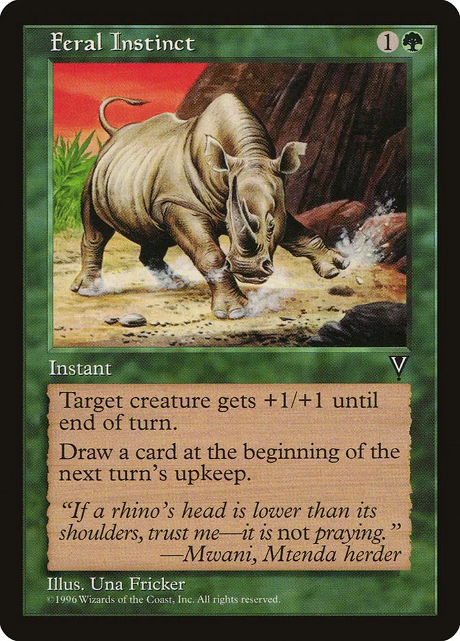 1997 Visions Feral Instinct common #107 unlisted card image