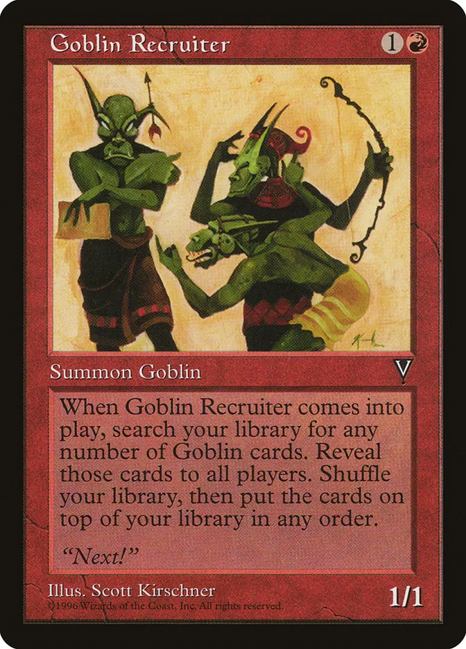 1997 Visions Goblin Recruiter uncommon #80 unlisted card image
