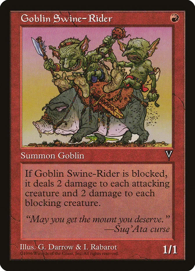 1997 Visions Goblin Swine-Rider common #81 unlisted card image