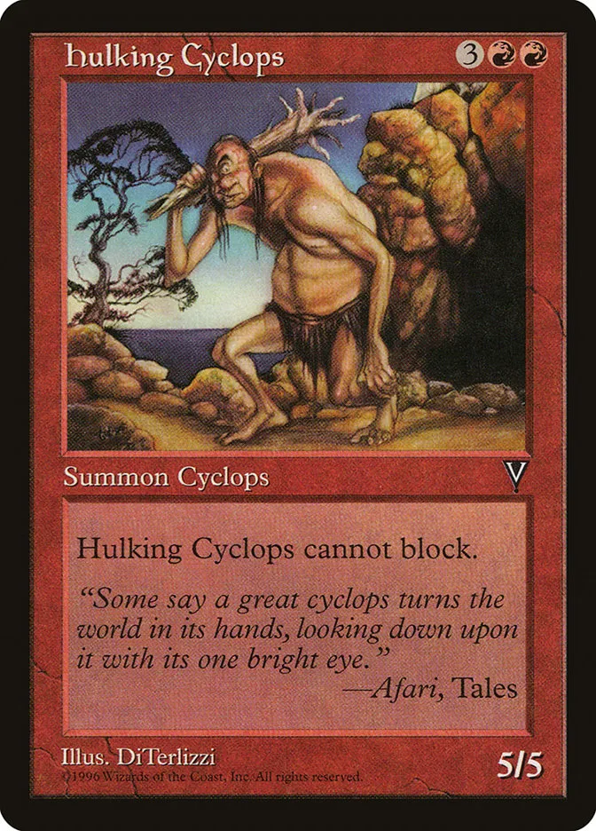 1997 Visions Hulking Cyclops uncommon #84 unlisted card image