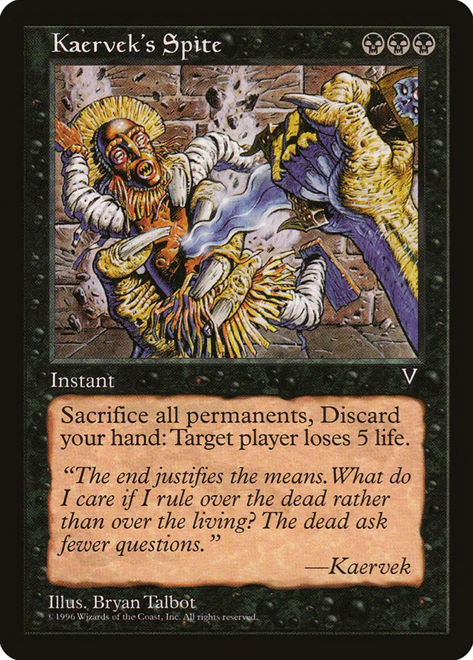 1997 Visions Kaervek's Spite rare #63 unlisted card image