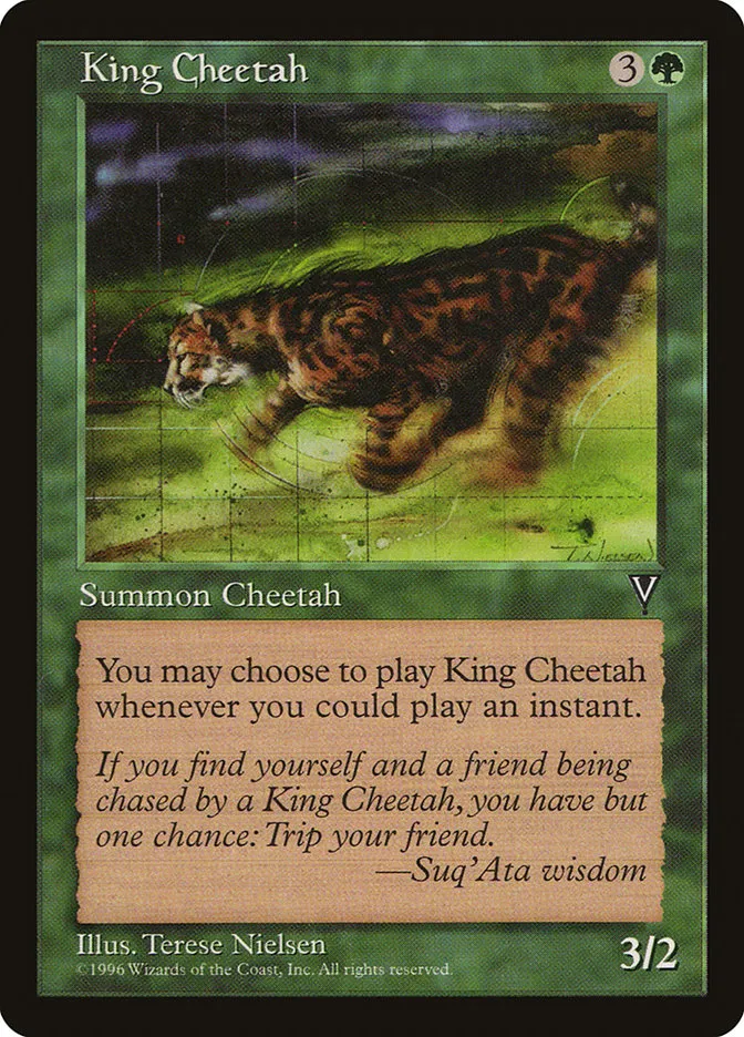 1997 Visions King Cheetah common #110 unlisted card image