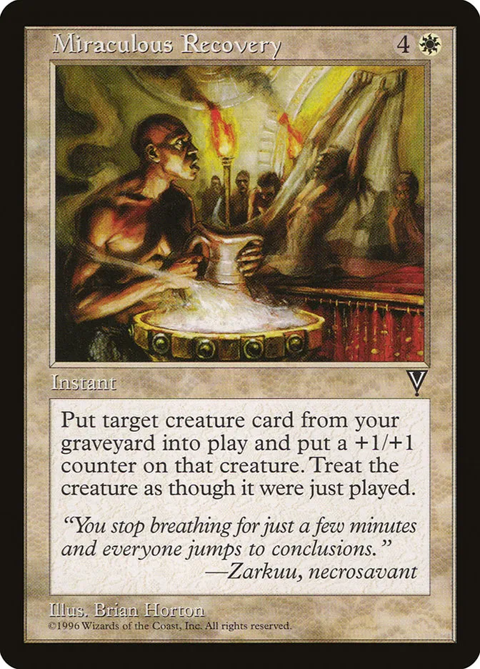 1997 Visions Miraculous Recovery uncommon #13 unlisted card image