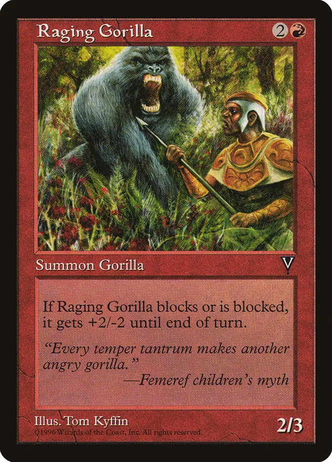 1997 Visions Raging Gorilla common #90 unlisted card image