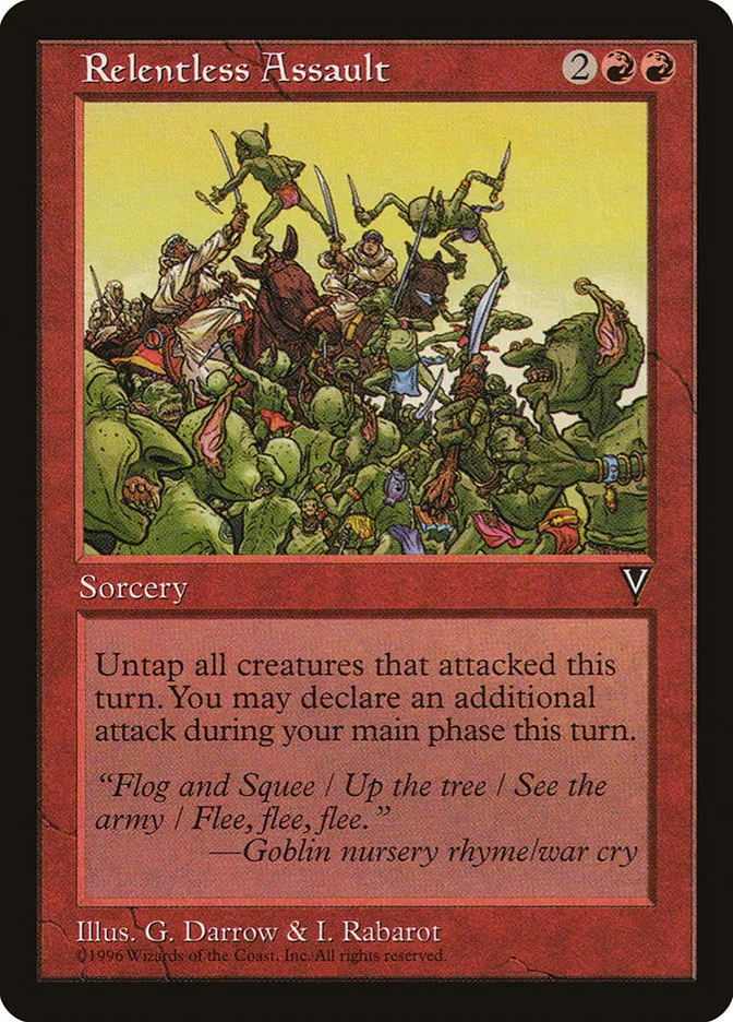 1997 Visions Relentless Assault rare #91 unlisted card image