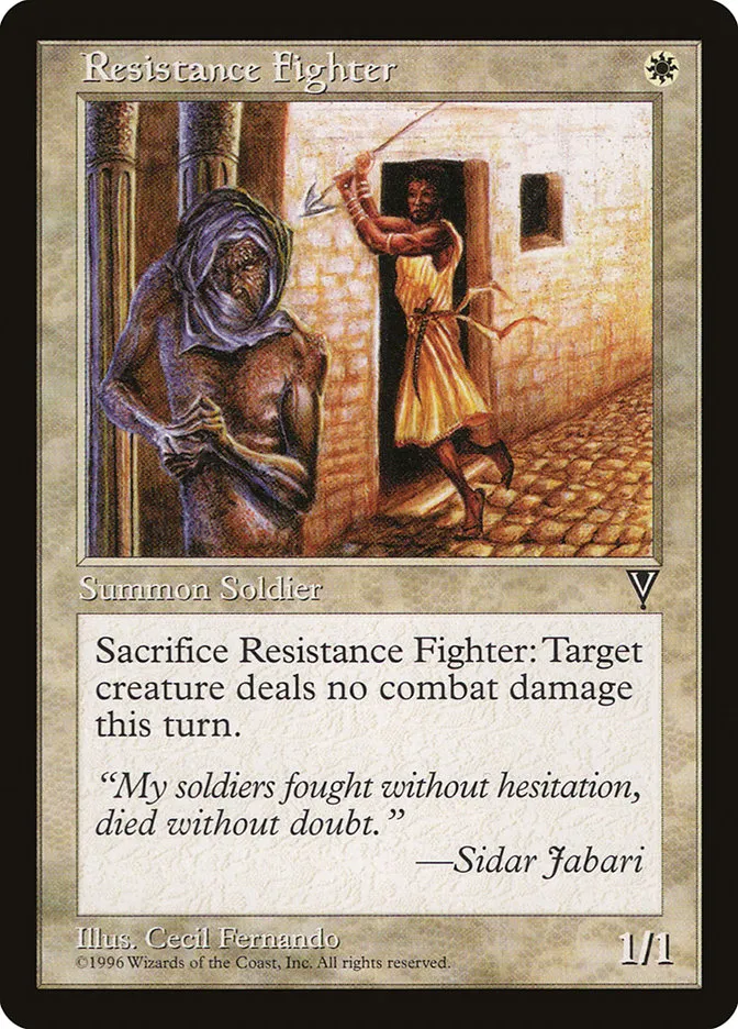 1997 Visions Resistance Fighter common #18 unlisted card image