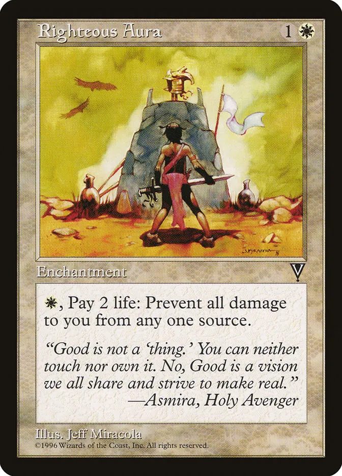 1997 Visions Righteous Aura common #20 unlisted card image