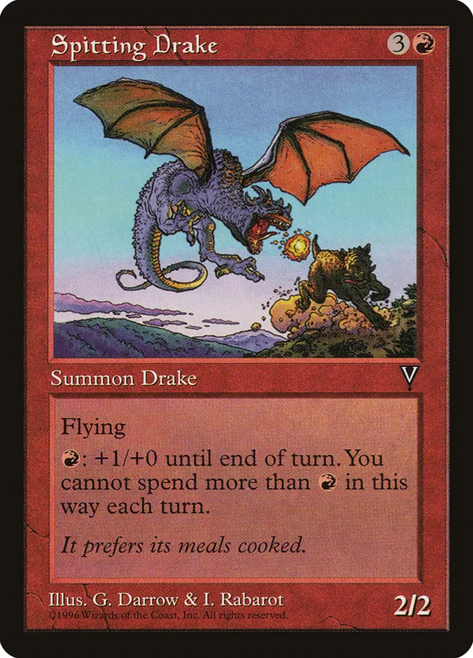 1997 Visions Spitting Drake uncommon #95 unlisted card image