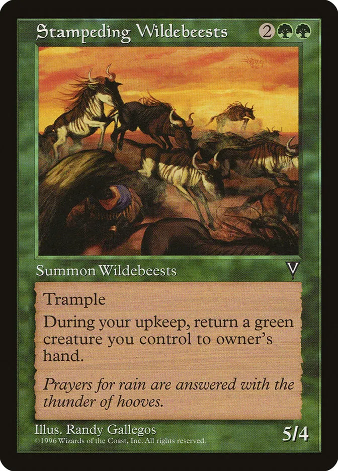 1997 Visions Stampeding Wildebeests uncommon #121 unlisted card image