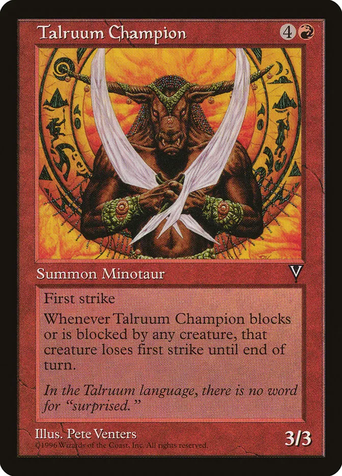1997 Visions Talruum Champion common #97 unlisted card image