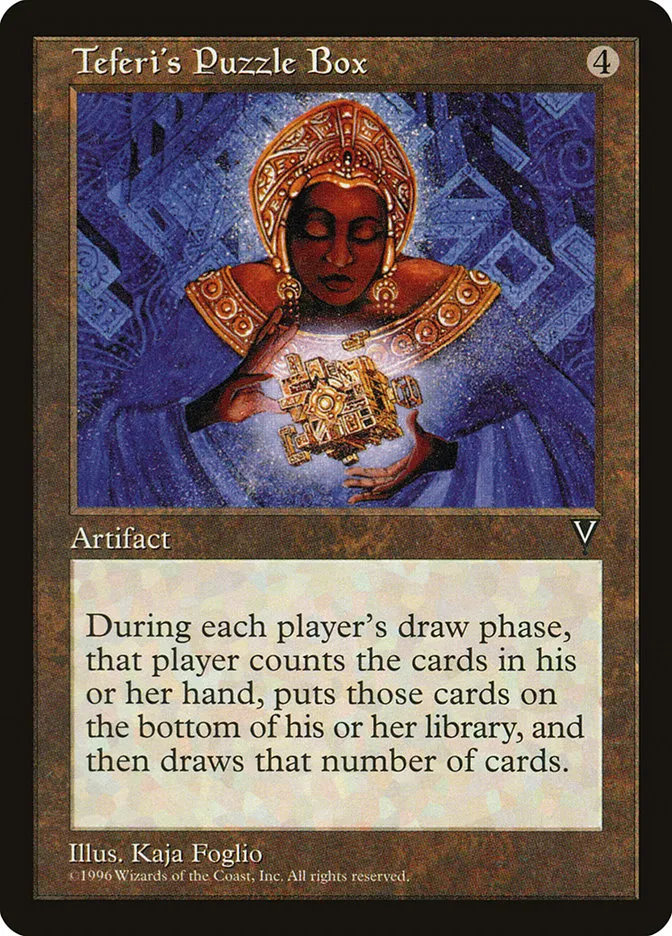 1997 Visions Teferi's Puzzle Box rare #156 unlisted card image