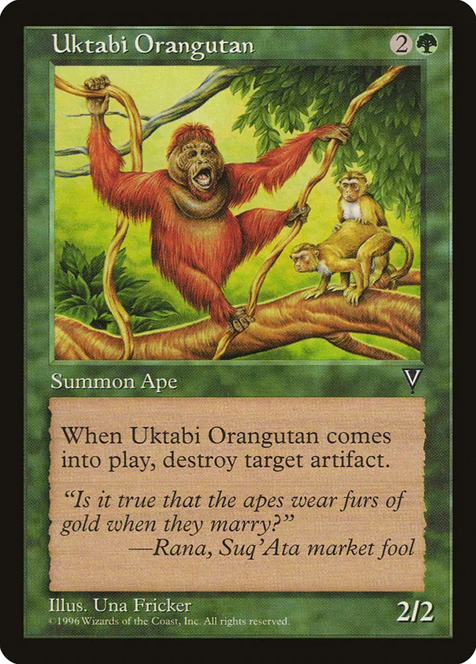 1997 Visions Uktabi Orangutan uncommon #123 unlisted card image